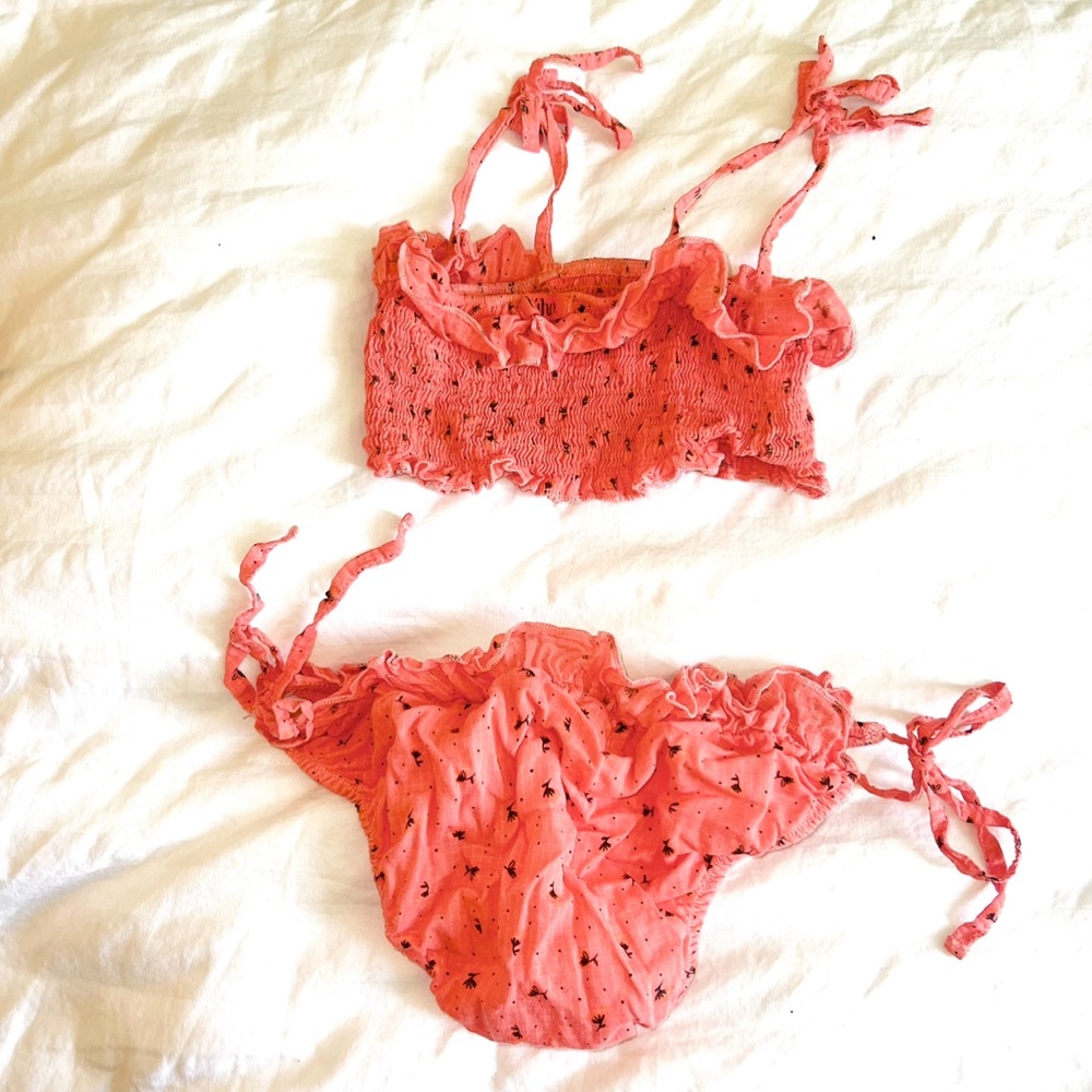 Buho Kids bathing suit Size 8 Red Orange Tangerine